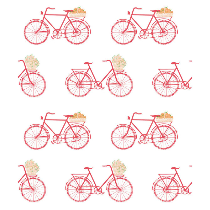 Gaston Y Daniela Wallcovering Bicicletas Rosa GASTON LIBRERIA PAPER - 100% Spain - Horizontal: 0 and Vertical: 12.6 20.8 - My Fabric Connection -