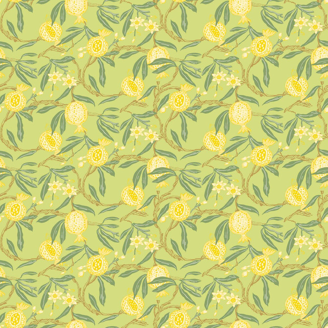 Gaston Y Daniela Wallcovering Granadas Amarillo Wallcovering PAPER - 100% Spain </p><p>Repeat: H: 0, V: 6.8 20.8 - My Fabric Connection -