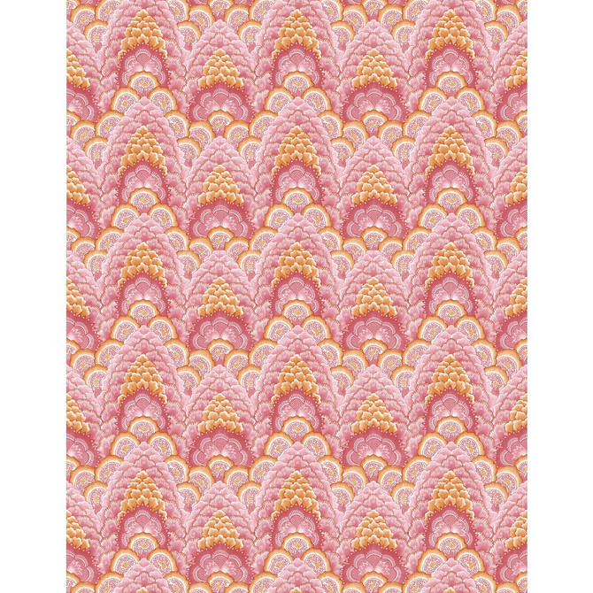 Gaston Y Daniela Wallcovering Ganges Rosa/Naranja GASTON LIBRERIA VINYL - 100% Italy Horizontal: 0 and Vertical: 6.9 27.5 - My Fabric Connection -