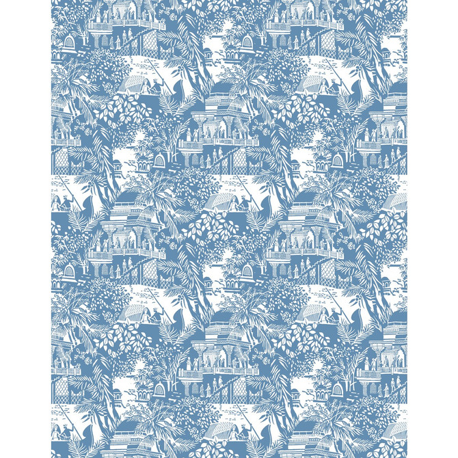 Gaston Y Daniela Wallcovering Olimpo Azul GASTON LIBRERIA VINYL - 100% Italy - Horizontal: 0 and Vertical: 17.7 27.5 - My Fabric Connection -