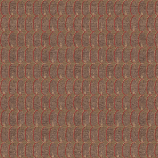 Groundworks Fabric Oval Flame Red ALLEGRA HICKS II COLLECTION VISCOSE - 60%;ACETATE - 18%;POLYESTER - 12%;COTTON - 10% Italy LIGHT Horizontal: 2.5 and Vertical: 4.75 55 - My Fabric Connection -