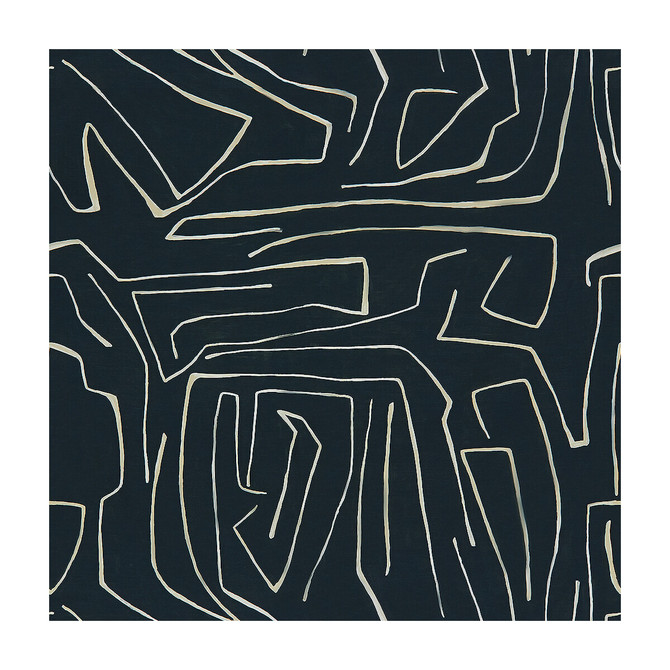 Groundworks Fabric Graffito Onyx/Beige KELLY WEARSTLER III COTTON - 52%;LINEN - 48% Italy Horizontal: 54 and Vertical: 54 54 - My Fabric Connection -