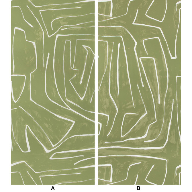 Groundworks Wallcovering Graffito Fern KELLY WEARSTLER WALLPAPERS V PAPER - 100% United States Horizontal: 54 and Vertical: 54 54 - My Fabric Connection -