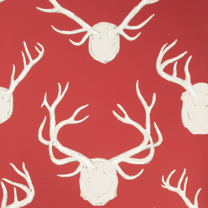 Lee Jofa Wallcovering Antlers Paper Red LODGE II WALLPAPER PAPER - 100% United States Horizontal: 27 and Vertical: 32.25 27 - My Fabric Connection -
