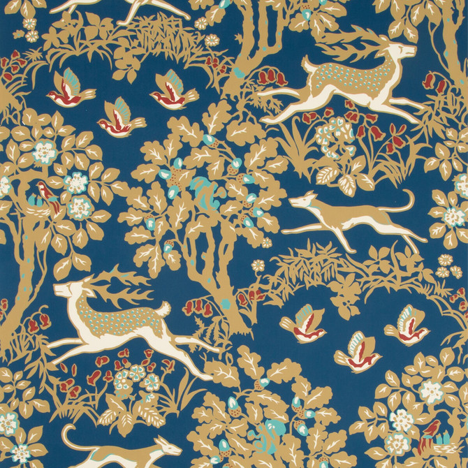 Lee Jofa Wallcovering Mille Fleur Wp Navy LODGE II WALLPAPER PAPER - 100% United States Horizontal: 24 and Vertical: 24 24 - My Fabric Connection -