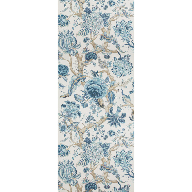 Lee Jofa Wallcovering Adlington Paper Indigo MANOR HOUSE WALLPAPER CELLULOSE - 45%;BINDER - 20%;MINERAL FILLERS - 20%;POLYESTER - 15% United Kingdom - Horizontal: 27.5 and Vertical: 47 27.5 - My Fabric Connection -