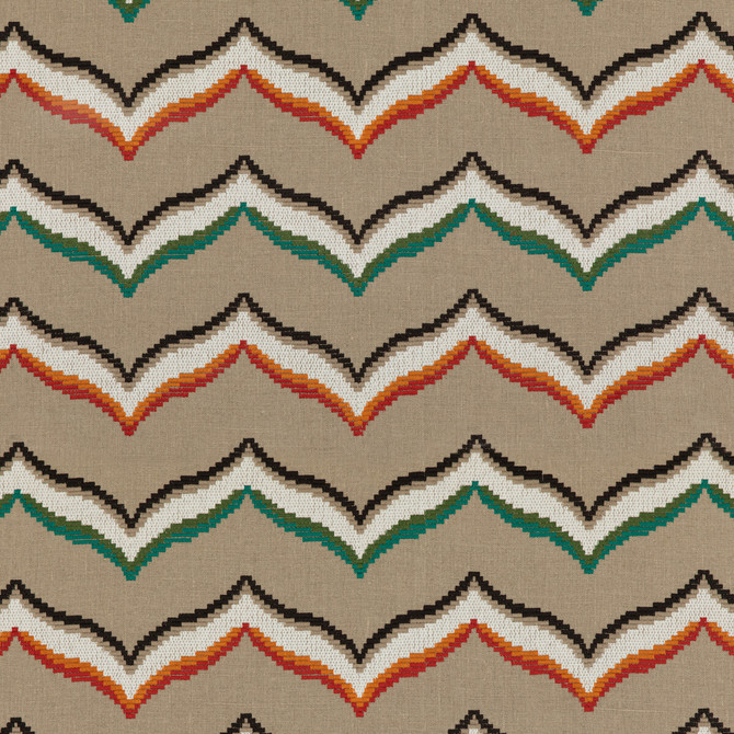 Baker Lifestyle Fabric Sombrero Emerald/Spice FIESTA LINEN - 75%;POLYESTER - 25% India Horizontal: 11.82 and Vertical: 14.578 51.614 - My Fabric Connection -