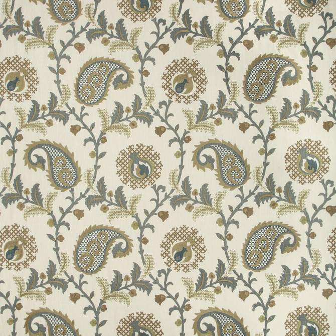 Kravet Design Fabric Saudade Paisley Dried Thyme Fabric LINEN - 92%;SPUN POLYESTER - 8% India </p><p>Repeat: H: 26.75, V: 25.5 54 - My Fabric Connection -