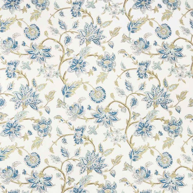 Kravet Basics Fabric Tiru Vine Seaspray CEYLON COTTON - 100% Pakistan MEDIUM Horizontal: 27 and Vertical: 27 54 - My Fabric Connection -