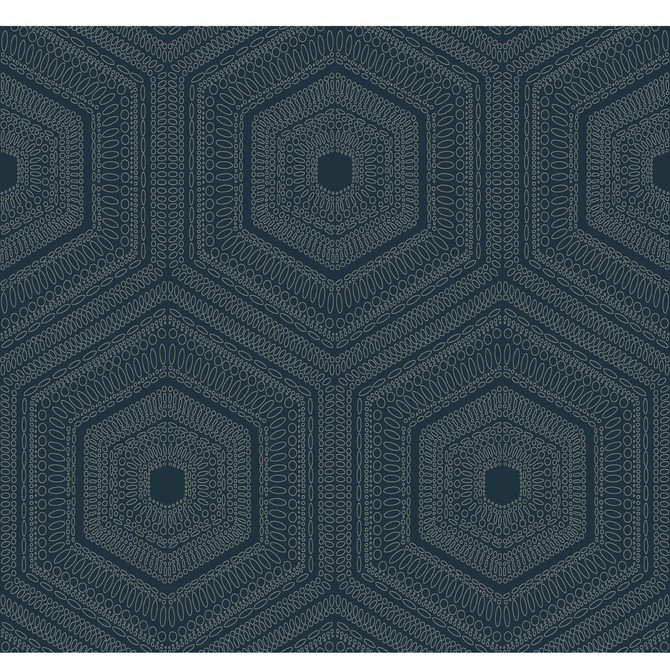 Winfield Thybony Wallcovering Concentric Groove Deep Navy WINFIELD THYBONY NON WOVEN - 100% United States - Horizontal: - and Vertical: 12.625 27 - My Fabric Connection -