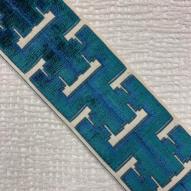 Magnolia Trim Banks Tape Aqua - 31Poly/58Ray/11Lin China Horizontal: and Vertical: 3.5 - My Fabric Connection -
