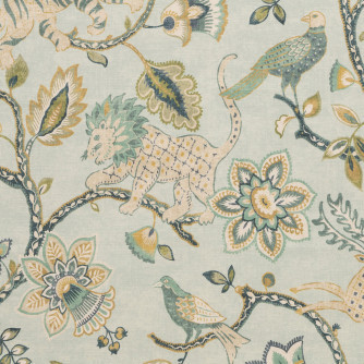 Mitchell Fabric Jungle Love Spa #1906 100% Cotton Spain </p><p>Repeat: Horizontal: 27 and Vertical: 27 54 - My Fabric Connection -