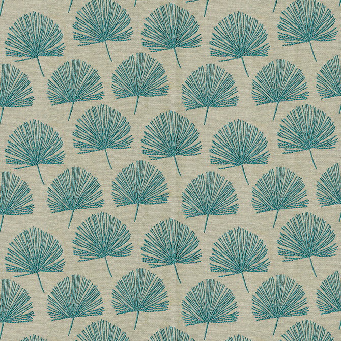ABBEYSHEA Fabric Sandrine 34 Turquoise 75% Polyester, 25% Cotton China 51,000 Double Rubs (Wyzenbeek) </p><p>Repeat: Horizontal: 8.0" (20.5 cm) Up the Roll and Vertical: 9.0" (23.0 cm) Across the Roll 57" (144 cm) - My Fabric Connection -