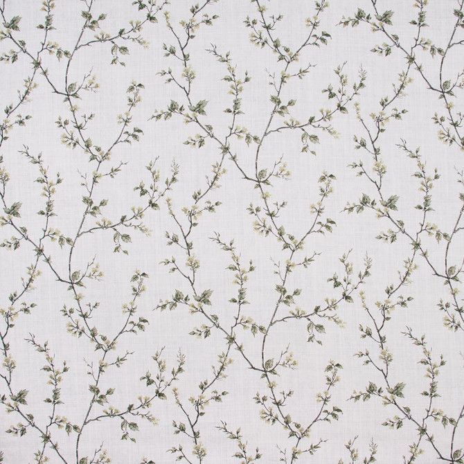 Carole Fabric Budding Vine Moonlight Onyx & Ivory 90% Cotton, 10% Linen Pakistan Passes 15,000 Double Rubs Wyzenbeek Horizontal: 18 and Vertical: 18 58 - My Fabric Connection -
