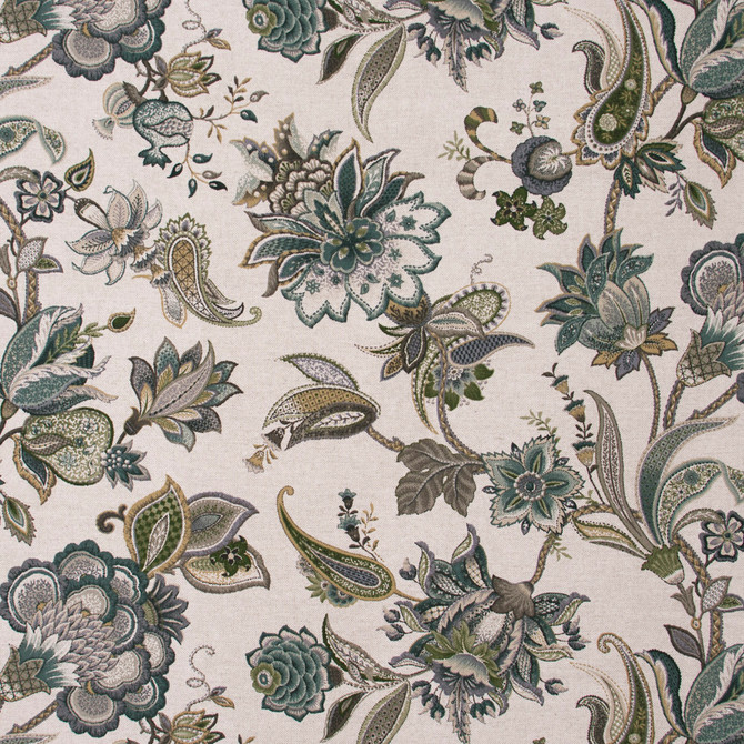 Carole Fabric Cold Morning Haze Lemongrass 90% Cotton, 5% Rayon, 5% Linen-SSR Printed & Finished in USA Passes 15,000 Double Rubs Wyzenbeek Horizontal: 27 and Vertical: 27 54 - My Fabric Connection -