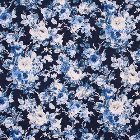 Carole Fabric Anniversary Dance Indigo Red Sea 80% Cotton, 20% Linen China 51,000 Wyzenbeek Double Rubs Horizontal: 27" D and Vertical: 25 1/4" V 54" - My Fabric Connection -