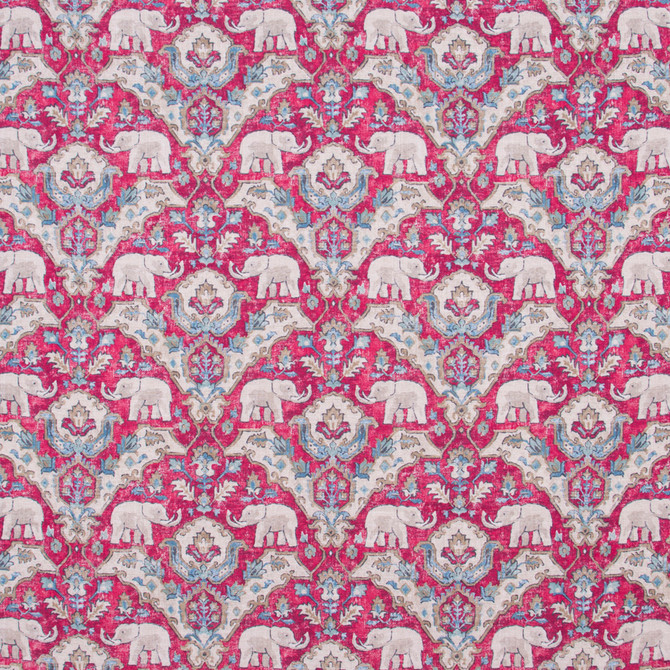 Carole Fabric Elephant Parade Vintage Rose Jungle Safari 55% Linen, 45% Viscose-Soil Release S Korea Passes 27,000 Double Rubs Wyzenbeek Horizontal: 13.5 and Vertical: 13.5 54 - My Fabric Connection -