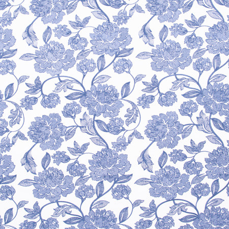 Carole Fabric Easy Summer Navy Bluebird 100% Polyester India 18 1/2" V, 17" H 51.5" - My Fabric Connection -