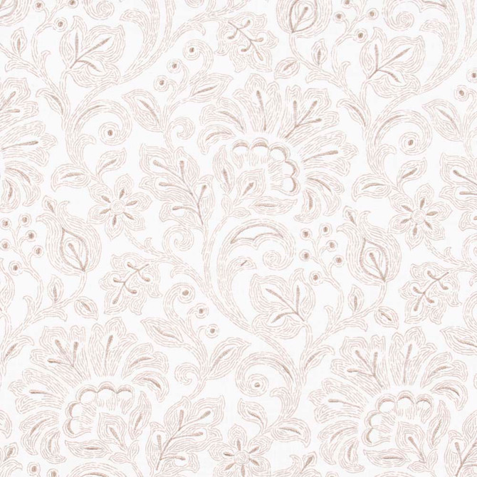 Carole Fabric Few Words Natural Pink Jade 100% Cotton India N/A Horizontal: 14.5 and Vertical: 24.5 54 - My Fabric Connection -