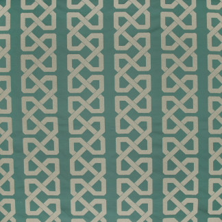 Carole Fabric Grand Cable Laurel Emerald Ocean 100% Polyester India N/A Horizontal: 9 1/8" and Vertical: 8 1/2" V 54" - My Fabric Connection -