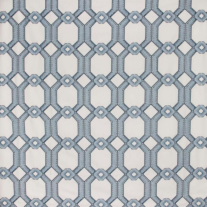 Carole Fabric Graceful Gate Delft French Navy 100% Polyester India N/A Horizontal: 675 and Vertical: 65 54 - My Fabric Connection -