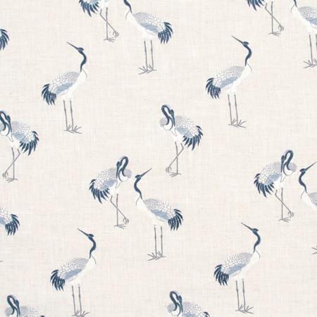 Carole Fabric Heron River Bluebird 86% Polyester, 9% Rayon, 5% Linen China Passes 73,000 Double Rubs Wyzenbeek </p><p>Repeat: 15 1/2" V, 13 1/2" H 54" - My Fabric Connection -