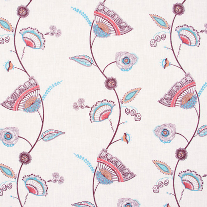 Carole Fabric Hidden Gems Teal Azalea 60% Polyester, 30% Viscose, 10% Cotton China N/A Horizontal: 13" and Vertical: 11 3/4" V 52" - My Fabric Connection -