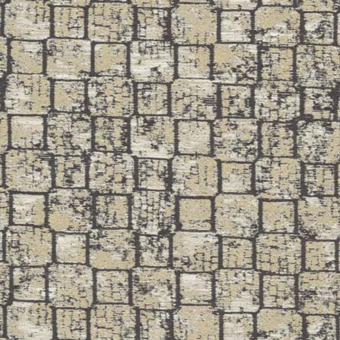 Carole Fabric Power Block Pyrite Modern Edge 100% Polyester India 6 1/8" V, 6 3/4" H 55" - My Fabric Connection -