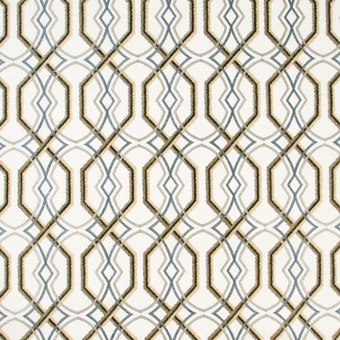 Carole Fabric Rivers Connect Pewter ONYX & IVORY 63% Cotton, 31% Viscose, 6% Spun Polyester- Softened India N/A Horizontal: 5 3/4" and Vertical: 15 1/2" V 52" - My Fabric Connection -