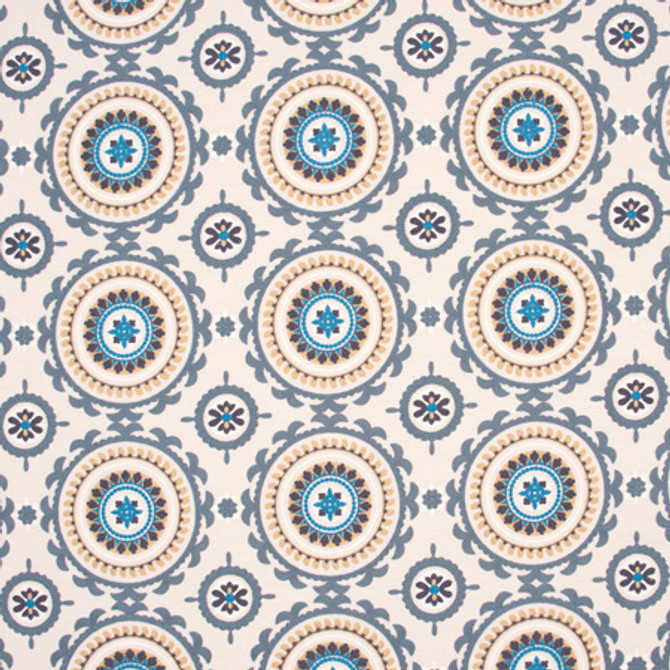 Carole Fabric Suzanni Way Azure Spearmint 84% Cotton, 16% Polyester India 9 1/2" V, 10 5/8" H 51.5" - My Fabric Connection -