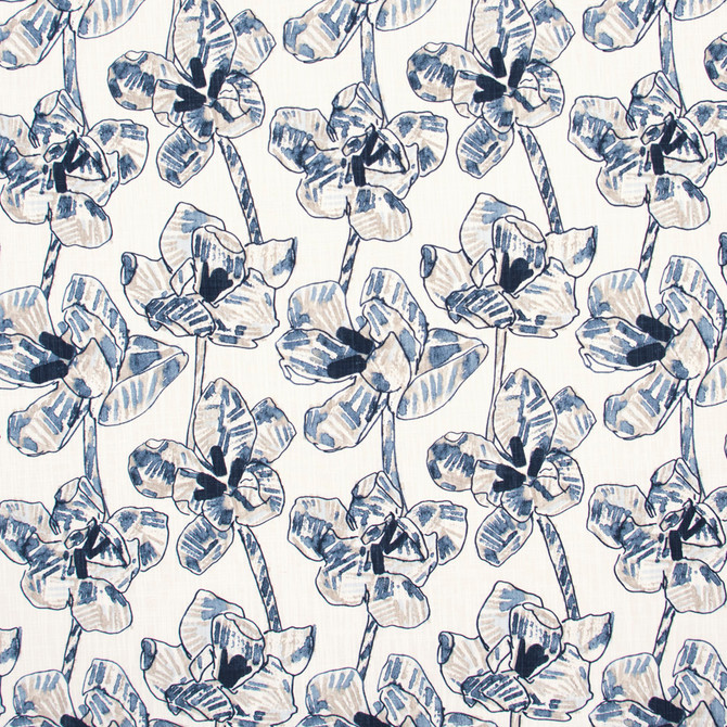 Carole Fabric Sleepy Hollow Mineral Bluebird 100% Cotton Soil & Stain Release Printed in USA Passes 12,000 Double Rubs Wyzenbeek Horizontal: 13.5 and Vertical: 18 54 - My Fabric Connection -