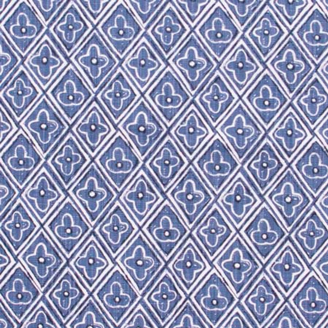 Carole Fabric Sunny Outlook Cobalt Wintermint 85% Cotton, 15% Linen USA 24,000 Wyzenbeek Double Rubs Horizontal: 4 1/2" and Vertical: 6 3/8" V 54" - My Fabric Connection -