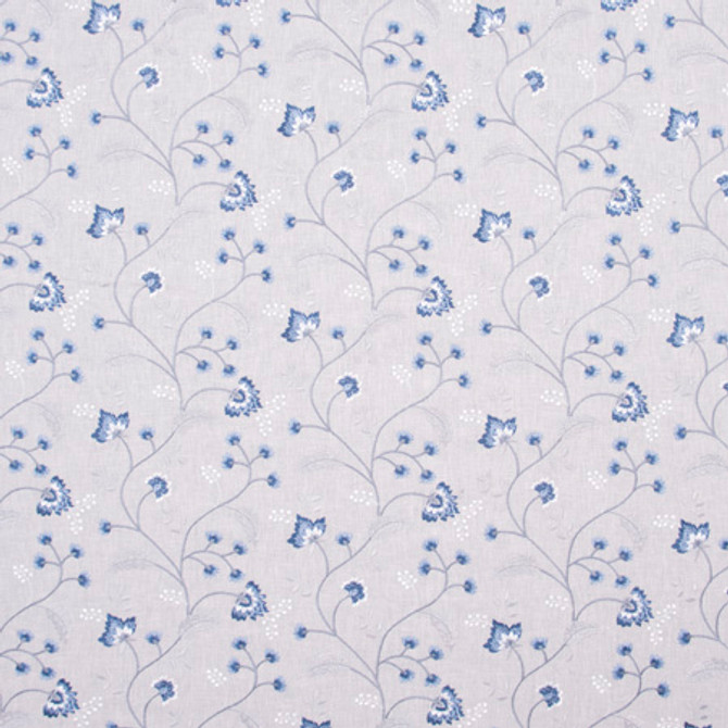 Carole Fabric Until You Cornflower Bluebird 52% Cotton, 48% Polyester India 9 1/8" V, 17 1/4" H 52" - My Fabric Connection -