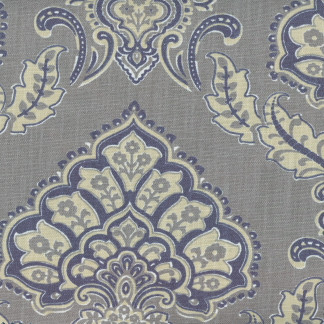 Carole Fabric Voice Over Cobalt Fountain Gate 100% Polyester Turkey 11 7/8" V, 13 7/8" H 59" - My Fabric Connection -