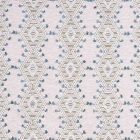 Carole Fabric World Travels Greenery Pink Jade 71% Polyester, 29% Cotton India 25,000 Wyzenbeek Double Rubs Horizontal: 6 1/2" and Vertical: 6 1/4" V 52" - My Fabric Connection -