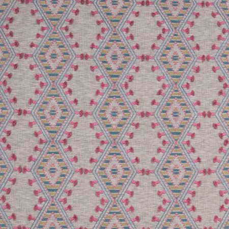 Carole Fabric World Travels Jewel Pink Jade 71% Polyester, 29% Cotton India 25,000 Wyzenbeek Double Rubs </p><p>Repeat: 6 1/4" V, 6 1/2" H 52" - My Fabric Connection -