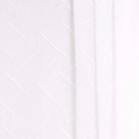 Carole Fabric You Started It White Sheer Intrigue 100% Polyester China 7 3/4" V, 6 1/2" H 54" - My Fabric Connection -