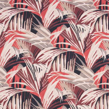 Carole Fabric Treehouse Sangria Red Sea 100% Polyester India 50,000 Wyzenbeek Double Rubs </p><p>Repeat: 24 1/2" V, 26 5/8" H HD 55.5" - My Fabric Connection -