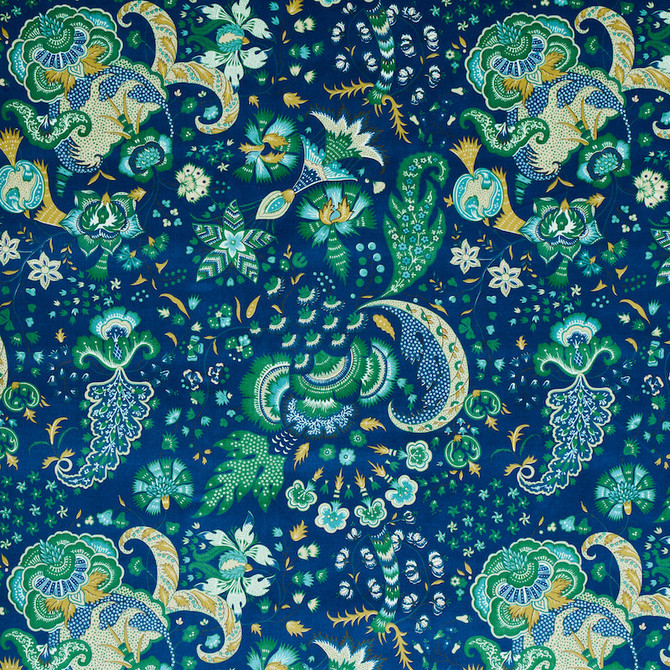 Schumacher Fabric Majorelle Velvet Blue 179420 RIVE GAUCHE COTTON 83% POLYESTER 17% UNITED KINGDOM </p><p>Repeat: Horizontal: 25 5/8" (65CM) and Vertical: 29 3/8" (75CM) 51.5 - My Fabric Connection -