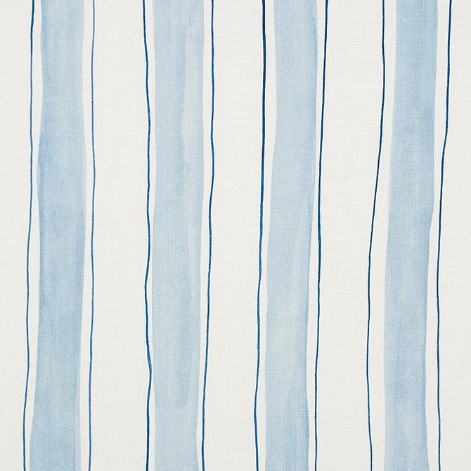 Schumacher Fabric Tracing Stripes Sky 179700 Porter Teleo 48.5" - My Fabric Connection -
