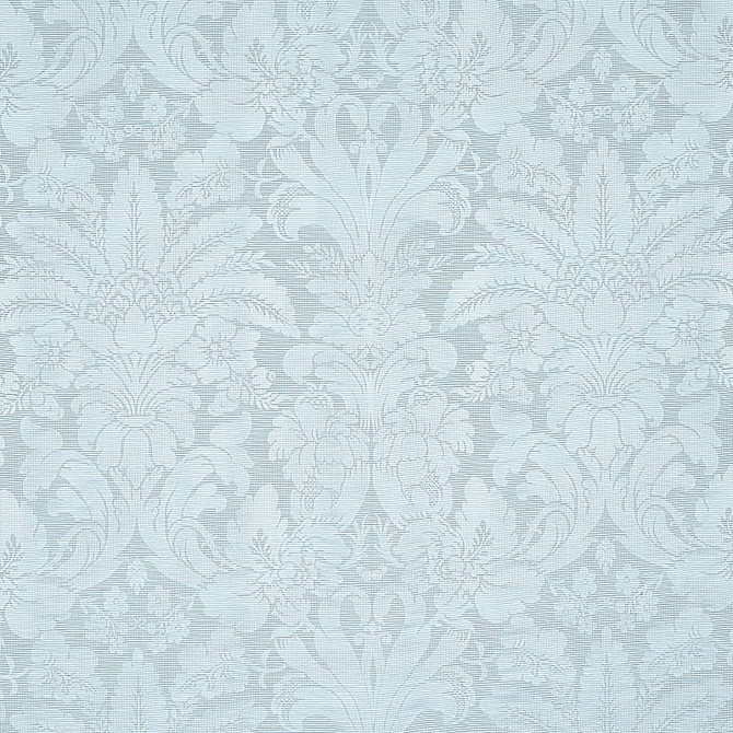 Schumacher Fabric Colette Linen/Silk Damask Chambray 69144 Rhapsody In Blue 25.5" - My Fabric Connection -