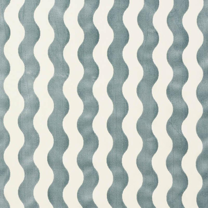 Schumacher Fabric The Wave Velvet Sky 69424 Cut & Patterned Velvets 3.5" - My Fabric Connection -