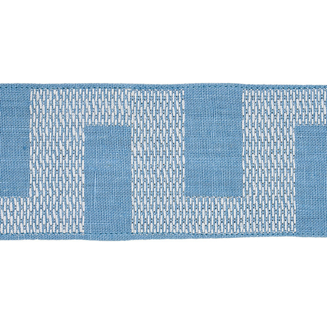 Schumacher Trim Matrix Tape Ivory On Sky 79930 HAPPY TOGETHER II LINEN 80% VISCOSE 20% INDIA </p><p>Repeat: Horizontal: 3 3/4" (10CM) and Vertical: 2.75 - My Fabric Connection -