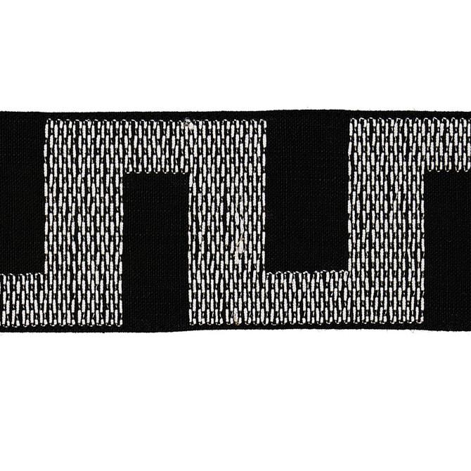 Schumacher Trim Matrix Tape Ivory On Black 79931 HAPPY TOGETHER II LINEN 80% VISCOSE 20% INDIA </p><p>Repeat: Horizontal: 3 3/4" (10CM) and Vertical: 2.75 - My Fabric Connection -