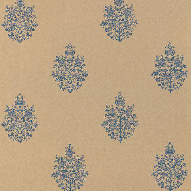 Schumacher Wallpaper Asara Flower Indigo 5005323 JAIPUR / HAND BLOCK PRINTS Paper 0 INDIA </p><p>Repeat: Horizontal: and Vertical: 13 1/2" (34CM) 27 - My Fabric Connection -