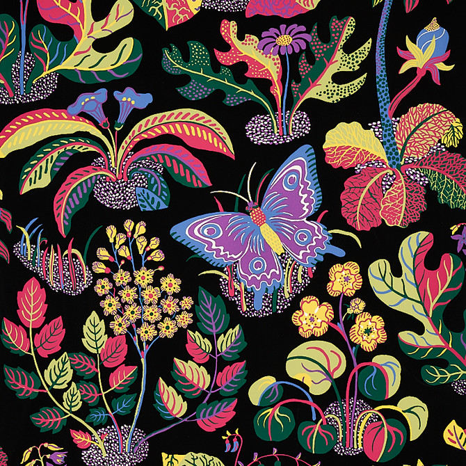 Schumacher Wallpaper Exotic Butterfly Black 5008422 SIGNATURE SCHUMACHER Paper 0 UNITED STATES OF AMERICA </p><p>Repeat: Horizontal: 27" (69CM) and Vertical: 33 1/4" (84CM) 27 - My Fabric Connection -