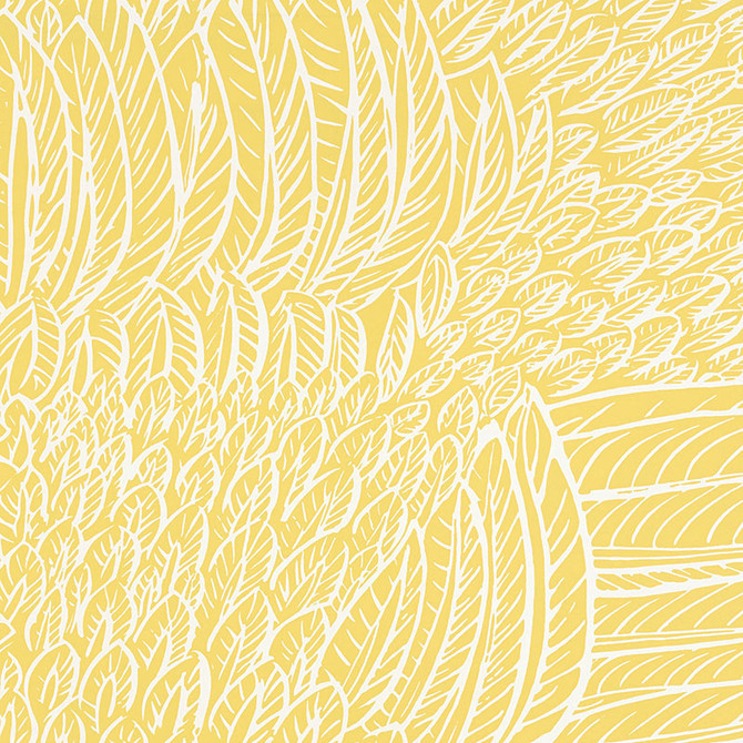 Schumacher Wallpaper Featherfest Citron 5007562 DRAWN FROM NATURE Paper 0 UNITED STATES OF AMERICA </p><p>Repeat: Horizontal: 27" (69CM) and Vertical: 25 1/4" (64CM) 27 - My Fabric Connection -