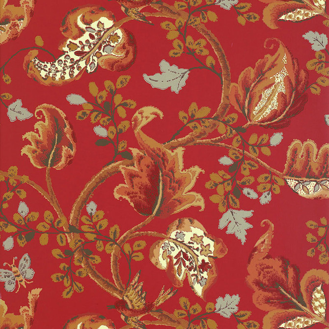 Schumacher Wallpaper Fox Hollow Tomato And Brass 5004102 PERENNIAL FAVORITES Paper 0 UNITED STATES OF AMERICA </p><p>Repeat: Horizontal: 27" (69CM) and Vertical: 25 1/4" (64CM) 27 - My Fabric Connection -