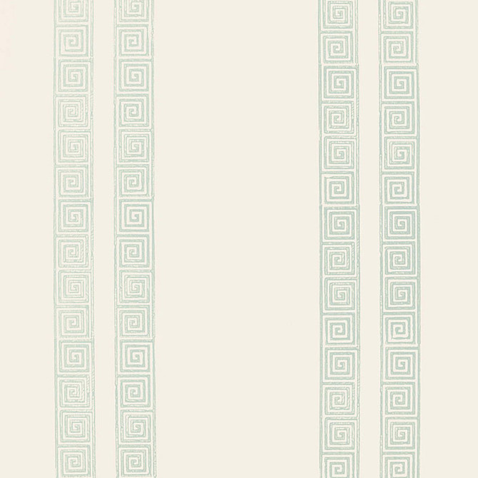Schumacher Wallpaper Greek Key Stripe Water Blue 5005362 JAIPUR / HAND BLOCK PRINTS Paper 0 INDIA </p><p>Repeat: Horizontal: and Vertical: 7 1/2" (19CM) 27 - My Fabric Connection -