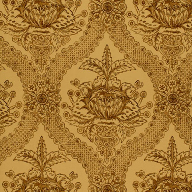 Schumacher Wallpaper Haddon Hall Damask Umber 5004171 The Libray Collection 9.0" - My Fabric Connection -